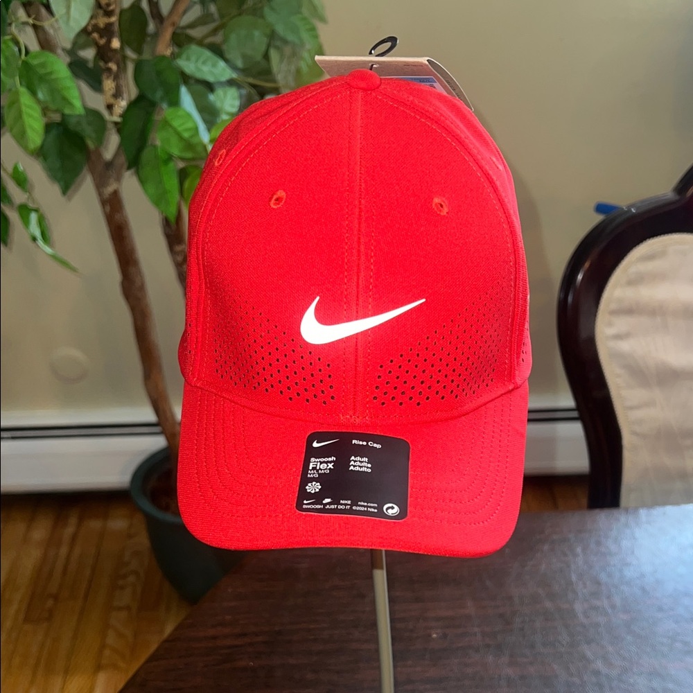 Nike Red Performance Flex Cap with White Swoosh